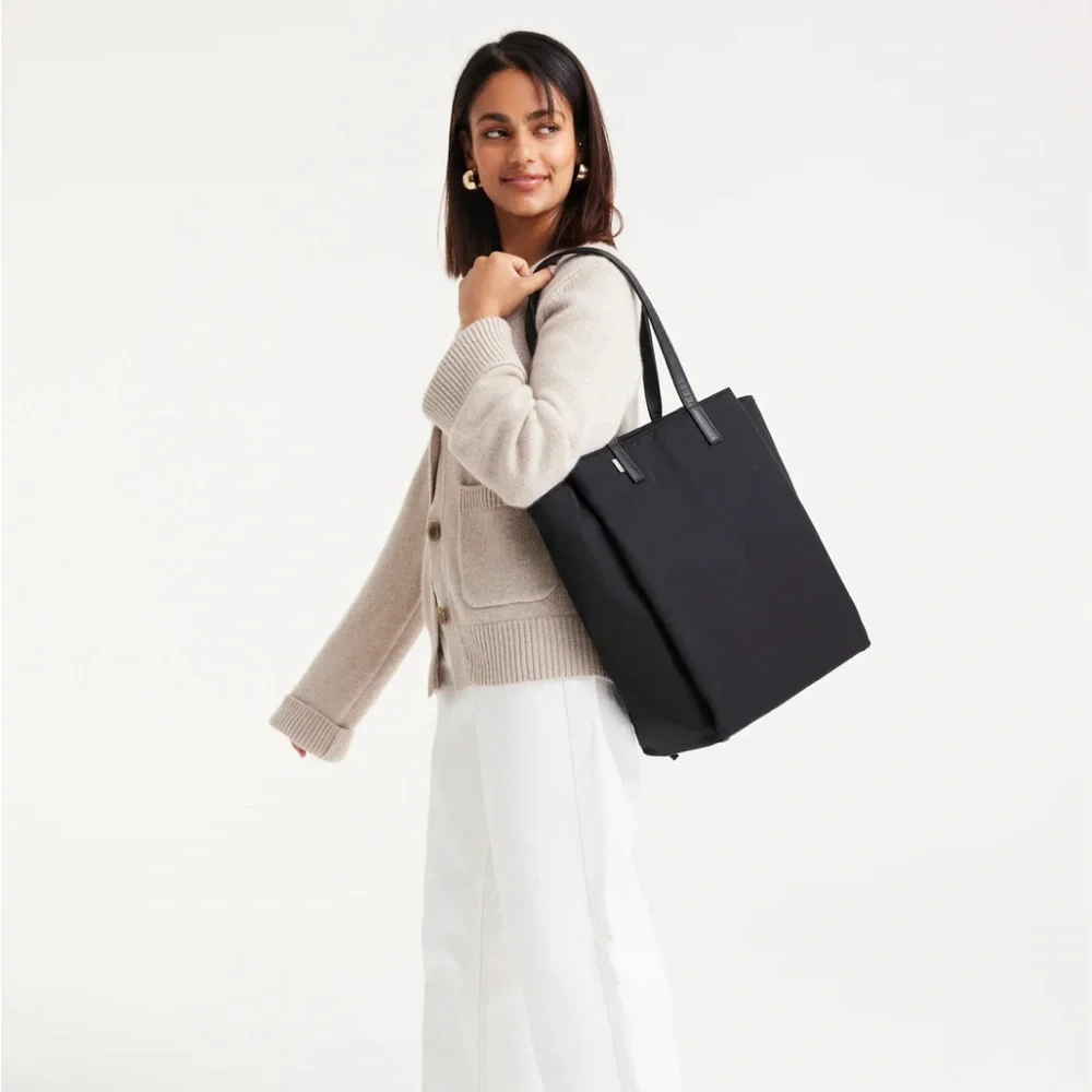 BEIS Black Nylon Laptop Tote with Adjustable Strap